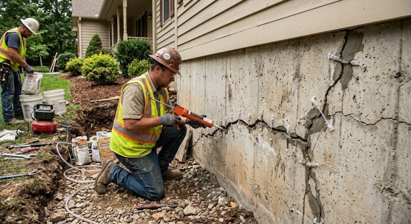Cracked Foundation Repair in East Taunton, MA