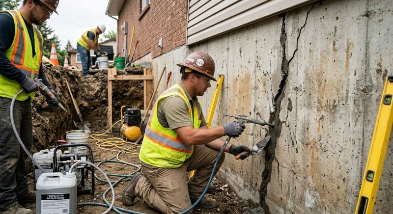Cracked Foundation Repair in East Weymouth, MA