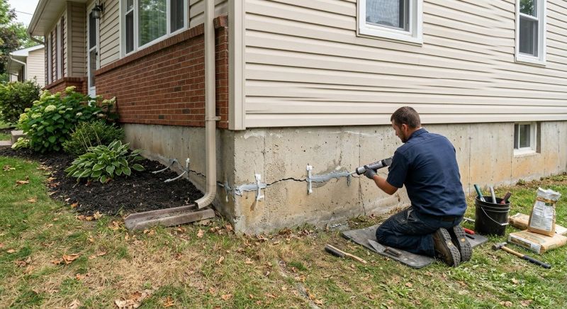 Cracked Foundation Repair in Woburn, MA