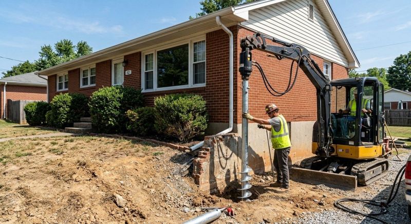 Helical Pile Installation in Norwood, MA