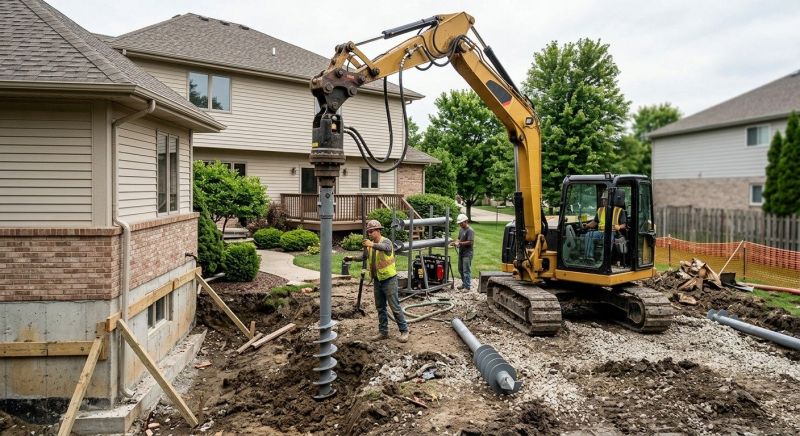 Helical Pile Installation in Norwood, MA