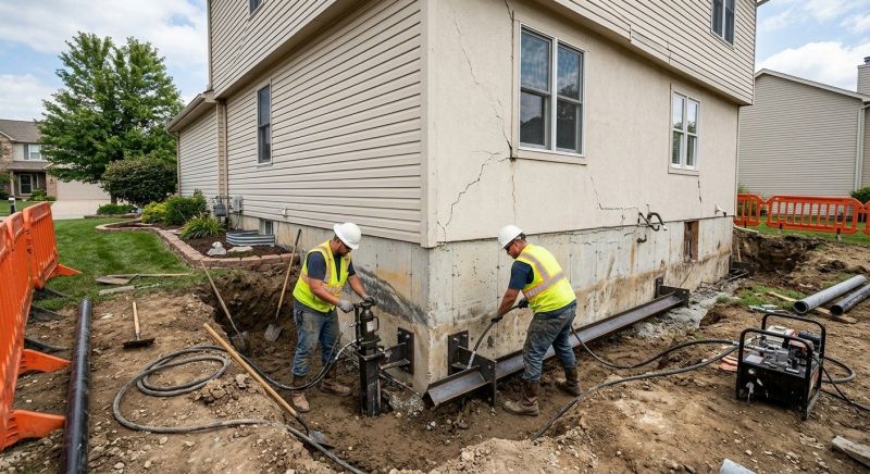 Sinking Foundation Repair in Everett, MA