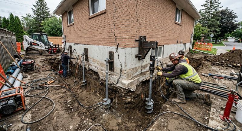 Sinking Foundation Repair in West Roxbury, MA